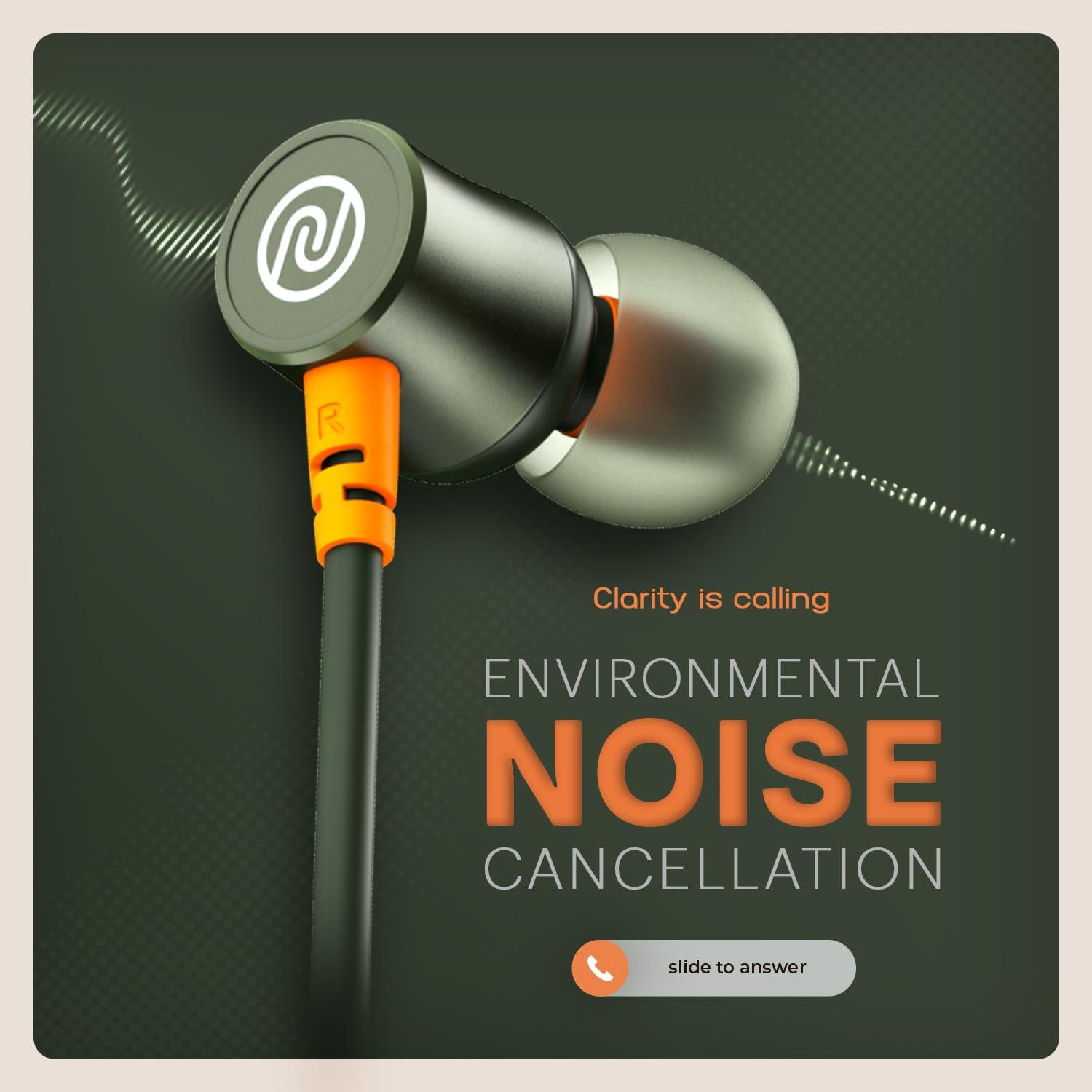 Noise Airwave Bluetooth in Ear Neckband with 50H of Playtime, 3 EQ Modes, ENC for Calling, Low Latency(Upto 50ms), 10mm Driver, BT v5.3(Jet Black) - Nalanda Enterprises