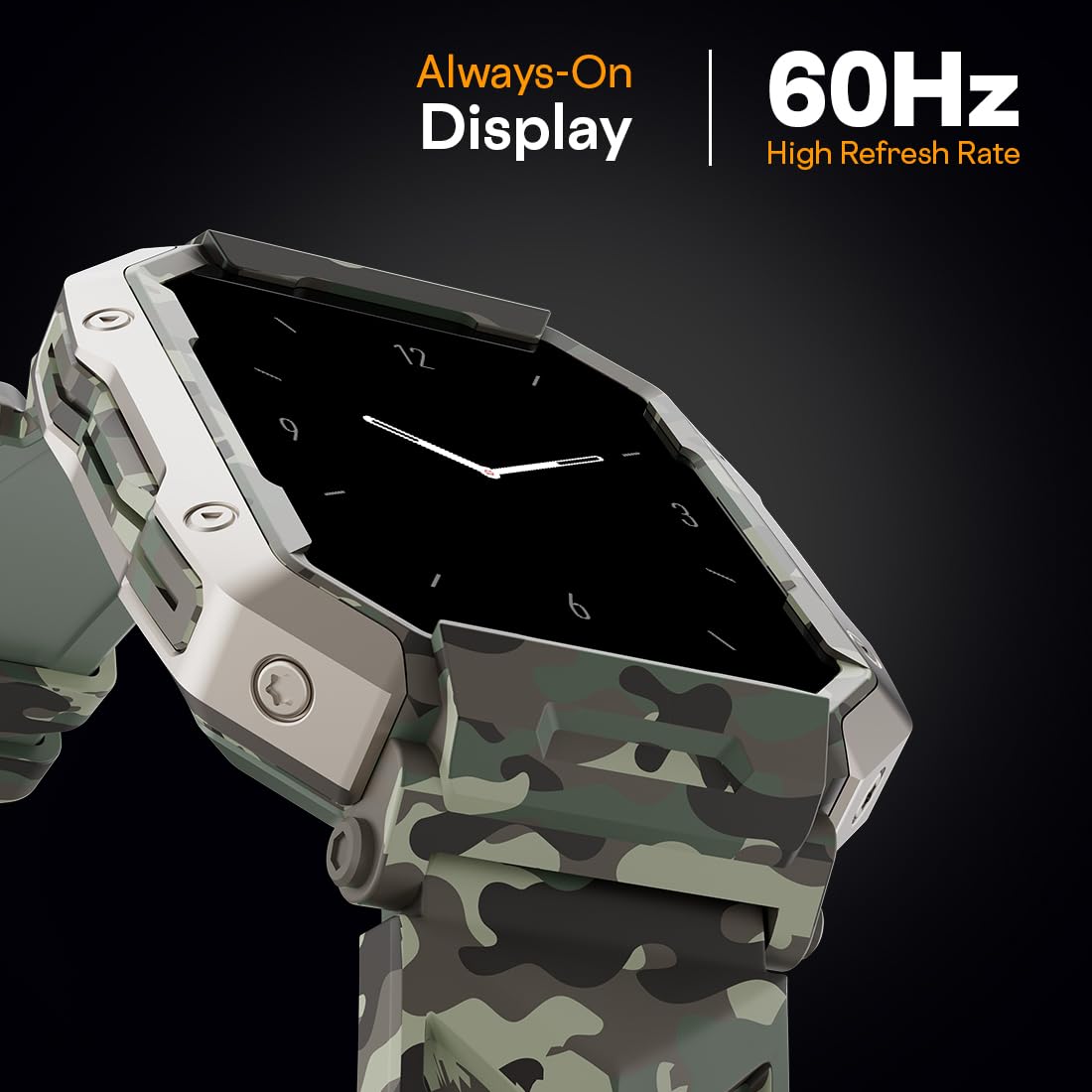 Fire-Boltt Strike Smart Watch 1.95” AMOLED Display, 800 NITS Brightness, 123 Sports Modes, Bluetooth Calling, Always On Mechanism