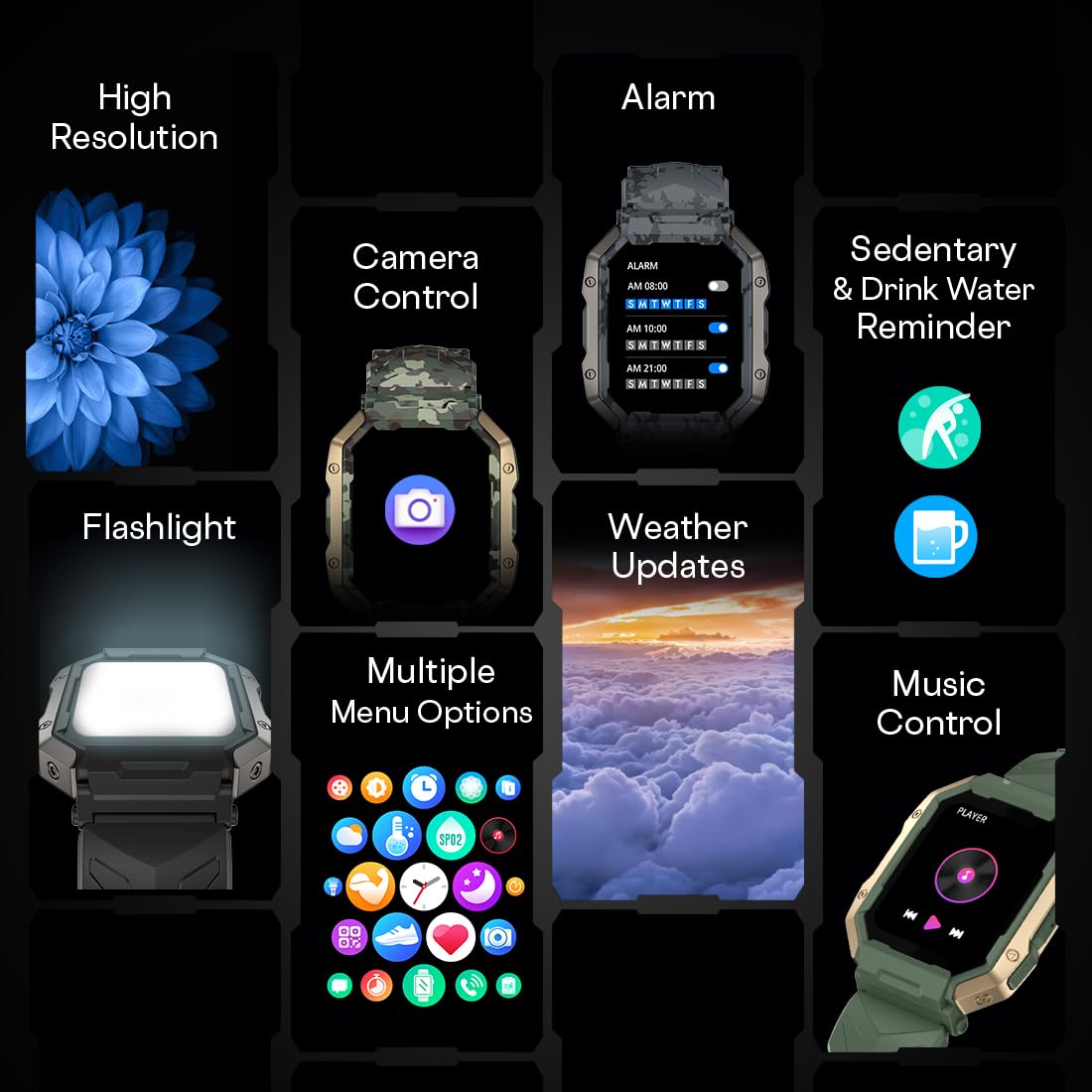 Fire-Boltt Strike Smart Watch 1.95” AMOLED Display, 800 NITS Brightness, 123 Sports Modes, Bluetooth Calling, Always On Mechanism
