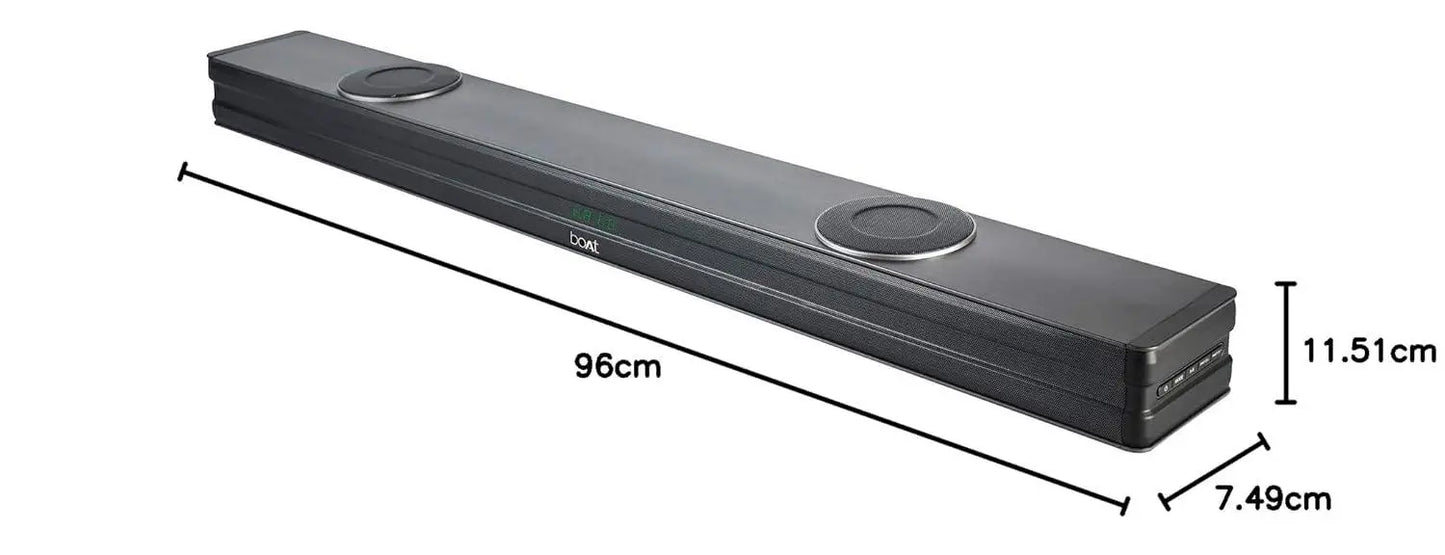 boAt AAVANTE Bar 1800 120W 2.1 Channel Bluetooth Soundbar Signature Sound, Wireless Subwoofer, Multiple Connectivity Modes, Entertainment Modes(Premium Black) - Nalanda Enterprises