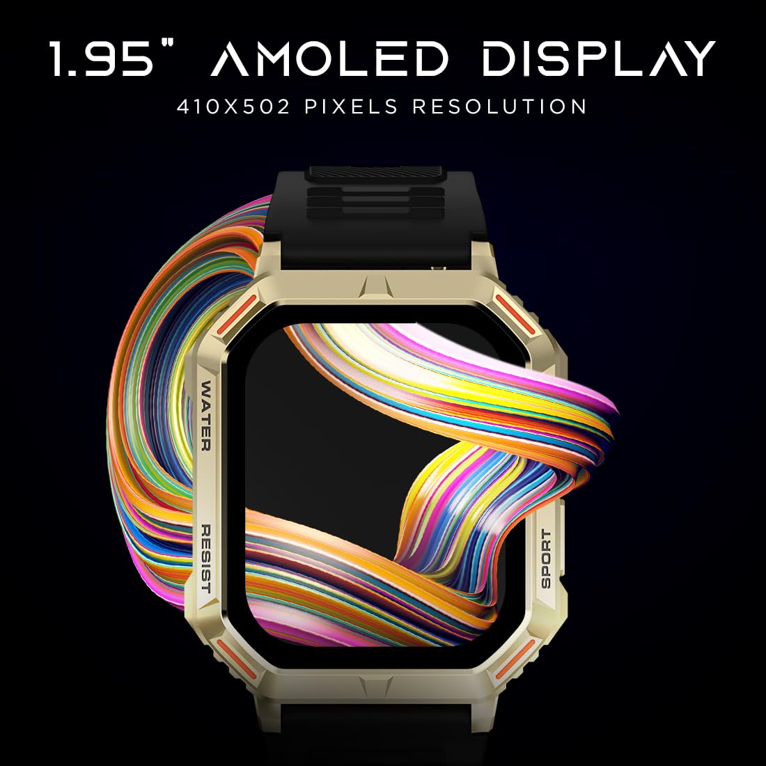 Fire-Boltt Strike Smart Watch 1.95” AMOLED Display, 800 NITS Brightness, 123 Sports Modes, Bluetooth Calling, Always On Mechanism