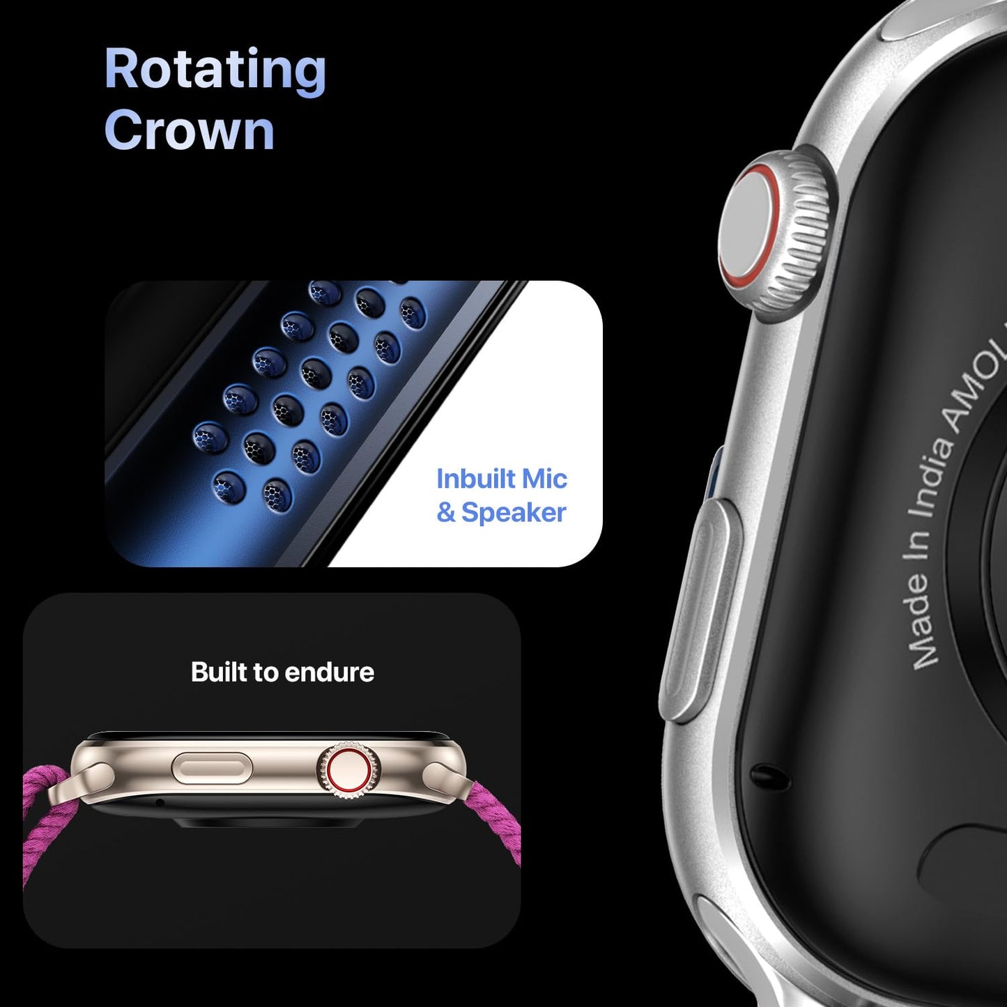 Fire-Boltt Brillia Smart Watch with 51.3mm (2.02 inch) AMOLED Display, Bluetooth Calling, SpO2, Heart Rate Monitoring, 120+ Sports Modes (Brillia, Black)