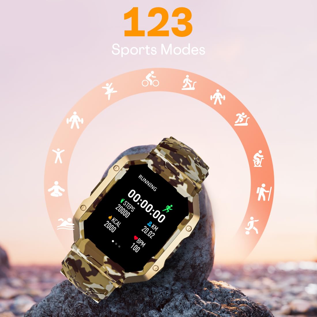 Fire-Boltt Strike Smart Watch 1.95” AMOLED Display, 800 NITS Brightness, 123 Sports Modes, Bluetooth Calling, Always On Mechanism