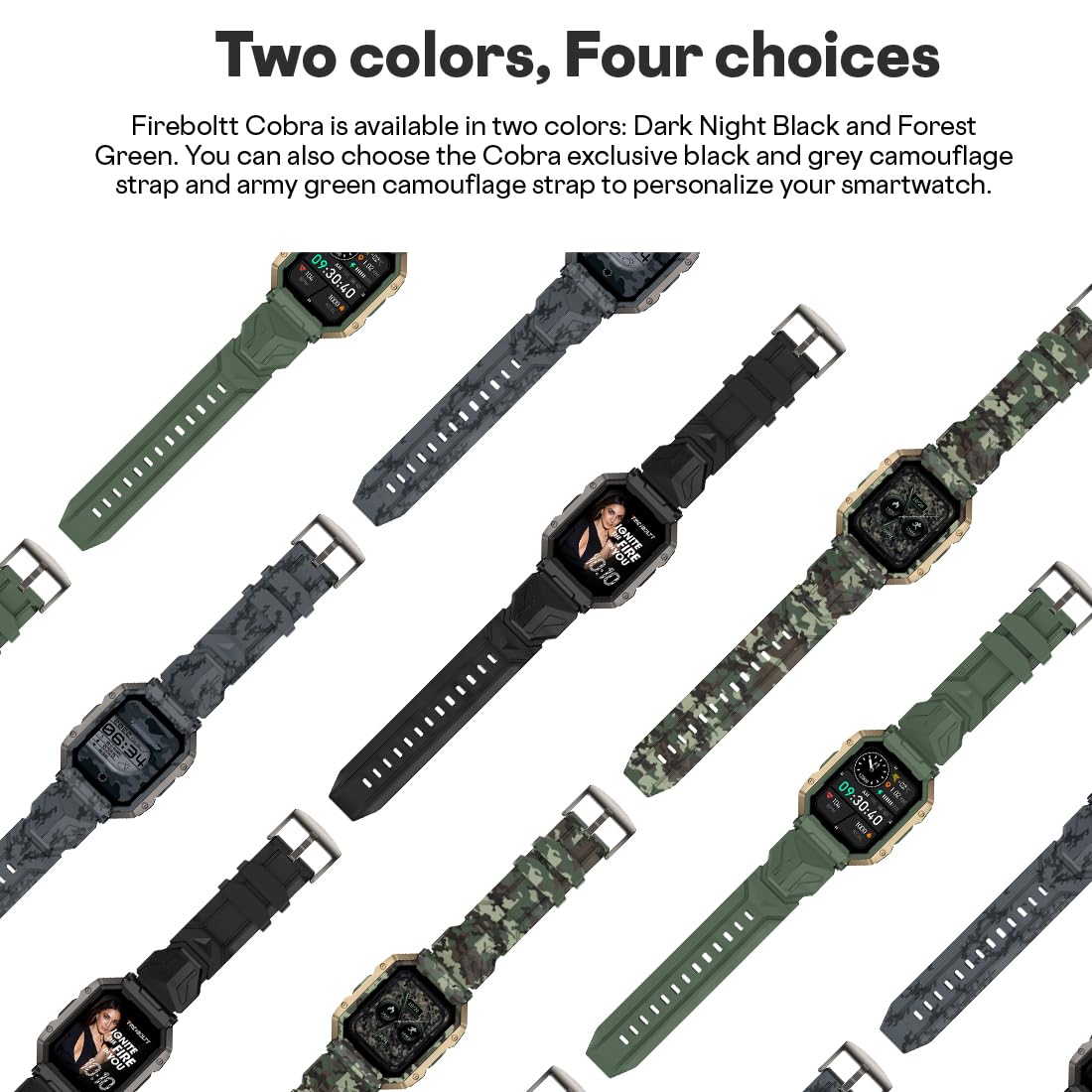 Fire-Boltt Strike Smart Watch 1.95” AMOLED Display, 800 NITS Brightness, 123 Sports Modes, Bluetooth Calling, Always On Mechanism