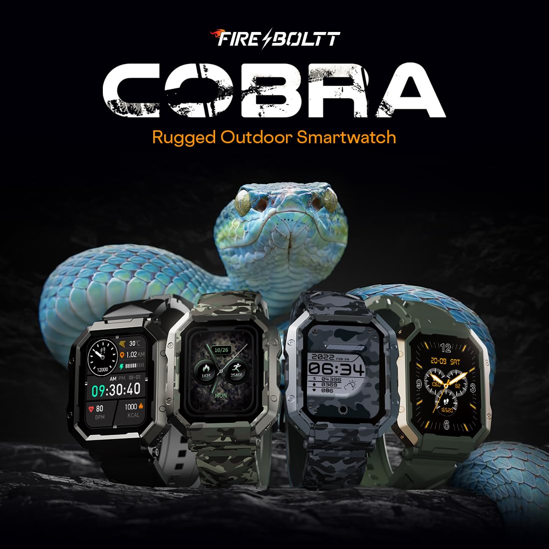 Fire-Boltt Strike Smart Watch 1.95” AMOLED Display, 800 NITS Brightness, 123 Sports Modes, Bluetooth Calling, Always On Mechanism