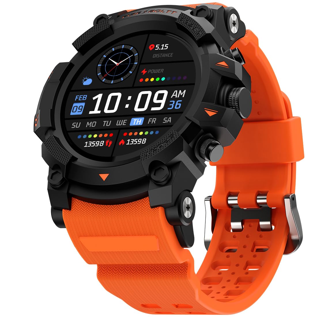 Fire-Boltt Expedition Smartwatch 1.39" Full Touch GPS Tracking Smart Watch Bluetooth Calling, 100+ Sports Modes, 360 * 360 Pixel High Resolution, Health Suite & Rugged Outdoor Built