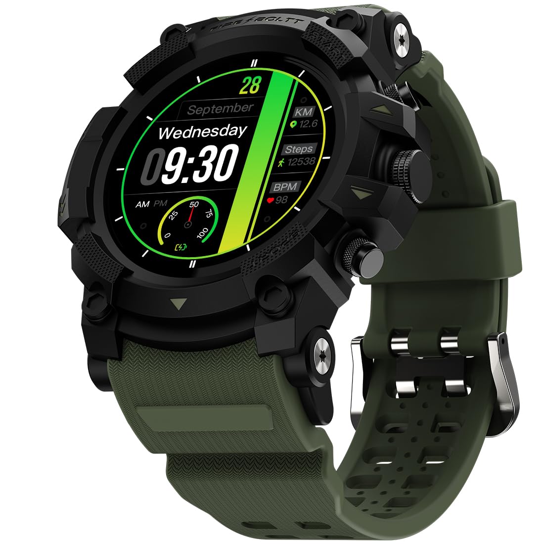 Fire-Boltt Expedition Smartwatch 1.39" Full Touch GPS Tracking Smart Watch Bluetooth Calling, 100+ Sports Modes, 360 * 360 Pixel High Resolution, Health Suite & Rugged Outdoor Built