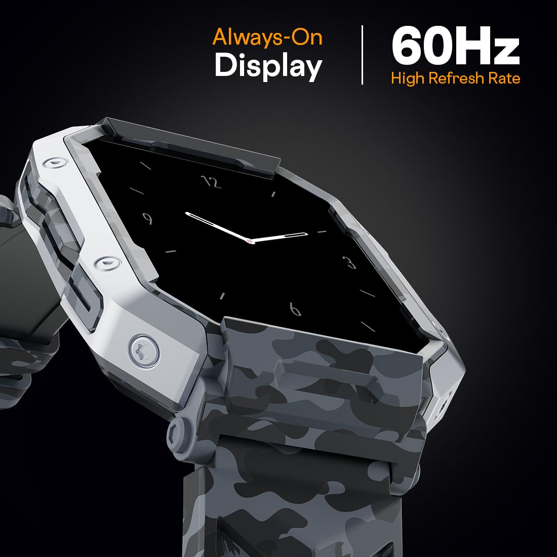 Fire-Boltt Strike Smart Watch 1.95” AMOLED Display, 800 NITS Brightness, 123 Sports Modes, Bluetooth Calling, Always On Mechanism