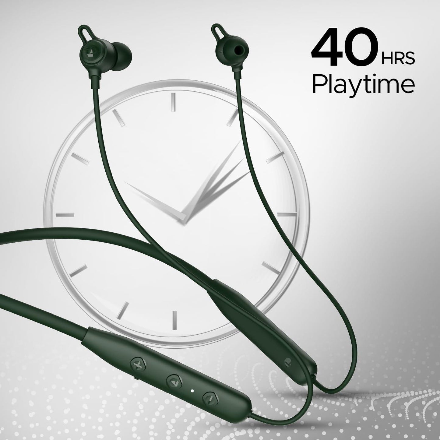 boAt Rockerz 109 Bluetooth Neckband with 40 hrs Playback,ENx Technology, Beast Mode (60ms), Magnetic Buds, Dual Pairing, ASAP Charge, IPX5 Water Resistance(Active Black) - Nalanda Enterprises