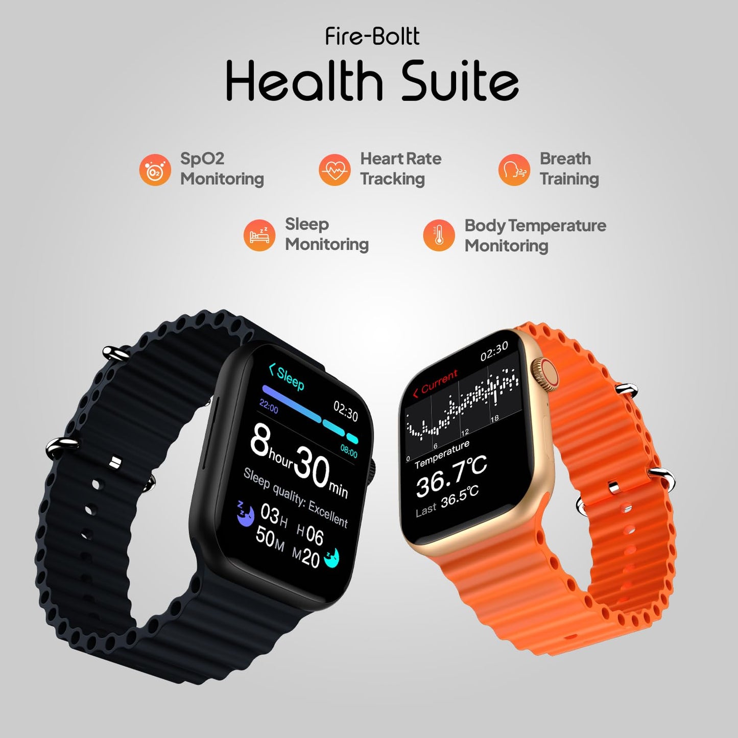 Boltt Newly Launched Vogue Large 2.05" Display Smart Watch, Always On Display, Wireless Charging, App Based GPS with Bluetooth Calling & 500+ Watch Faces (Loop Orange)