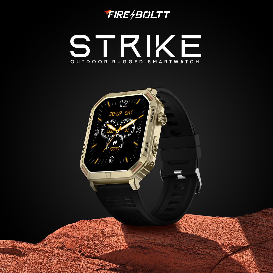 Fire-Boltt Strike Smart Watch 1.95” AMOLED Display, 800 NITS Brightness, 123 Sports Modes, Bluetooth Calling, Always On Mechanism