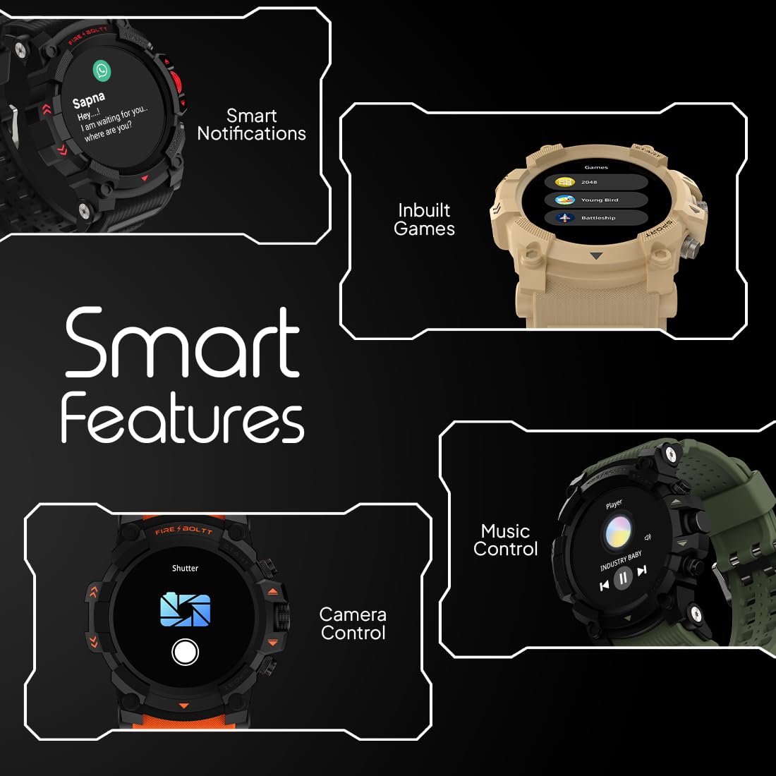 Fire-Boltt Expedition Smartwatch 1.39" Full Touch GPS Tracking Smart Watch Bluetooth Calling, 100+ Sports Modes, 360 * 360 Pixel High Resolution, Health Suite & Rugged Outdoor Built