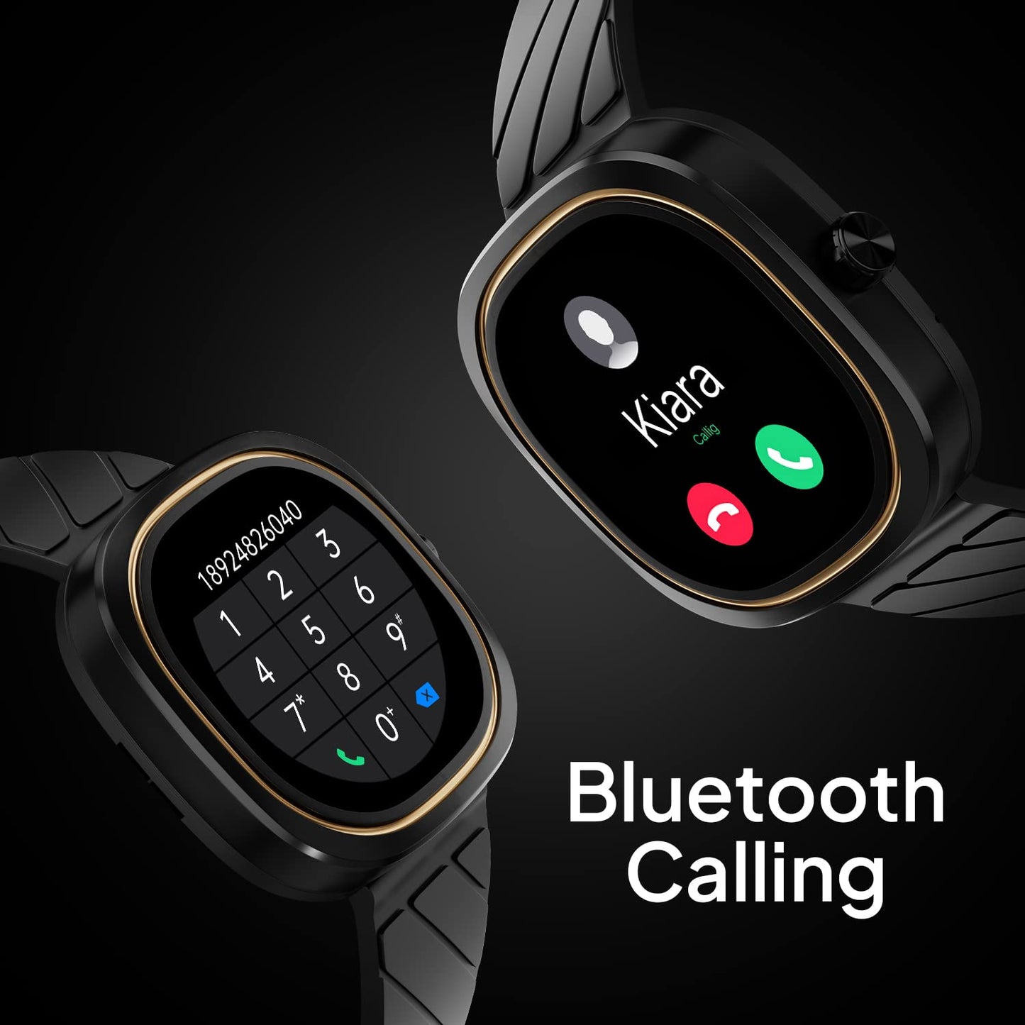 Fire-Boltt Collide 1.32" Display Smartwatch, Bluetooth Calling with Body Shielding Metal Paint, Single BT Connection, BT 2.0 Ultra Low Power Consumption, SpO2 (Silver Black)