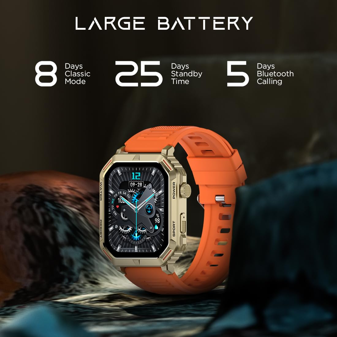 Fire-Boltt Strike Smart Watch 1.95” AMOLED Display, 800 NITS Brightness, 123 Sports Modes, Bluetooth Calling, Always On Mechanism
