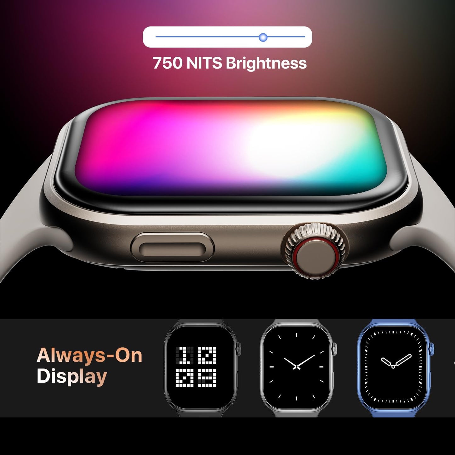 Fire-Boltt Brillia Pro Smart Watch with 51.3mm (2.02 inch) AMOLED Display, Bluetooth Calling, SpO2, Heart Rate Monitoring, 120+ Sports Modes, IP67 Waterproof, Long Battery Life (Black Wave)