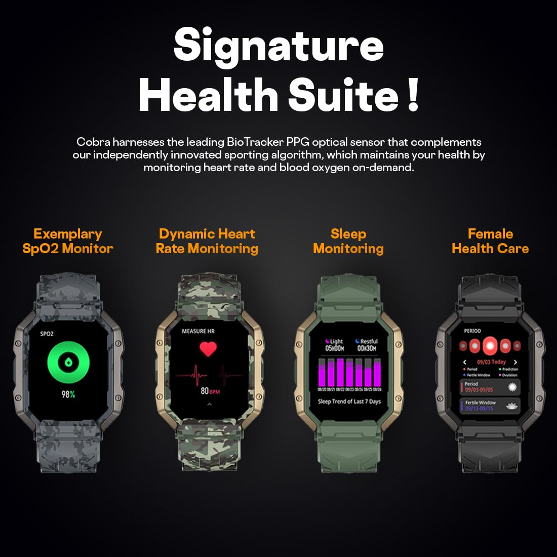 Fire-Boltt Strike Smart Watch 1.95” AMOLED Display, 800 NITS Brightness, 123 Sports Modes, Bluetooth Calling, Always On Mechanism