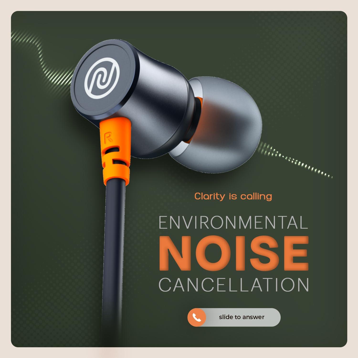 Noise Airwave Bluetooth in Ear Neckband with 50H of Playtime, 3 EQ Modes, ENC for Calling, Low Latency(Upto 50ms), 10mm Driver, BT v5.3(Jet Black) - Nalanda Enterprises