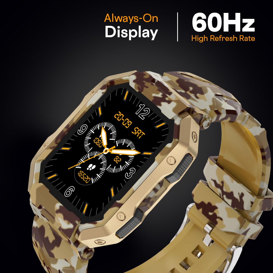 Fire-Boltt Strike Smart Watch 1.95” AMOLED Display, 800 NITS Brightness, 123 Sports Modes, Bluetooth Calling, Always On Mechanism