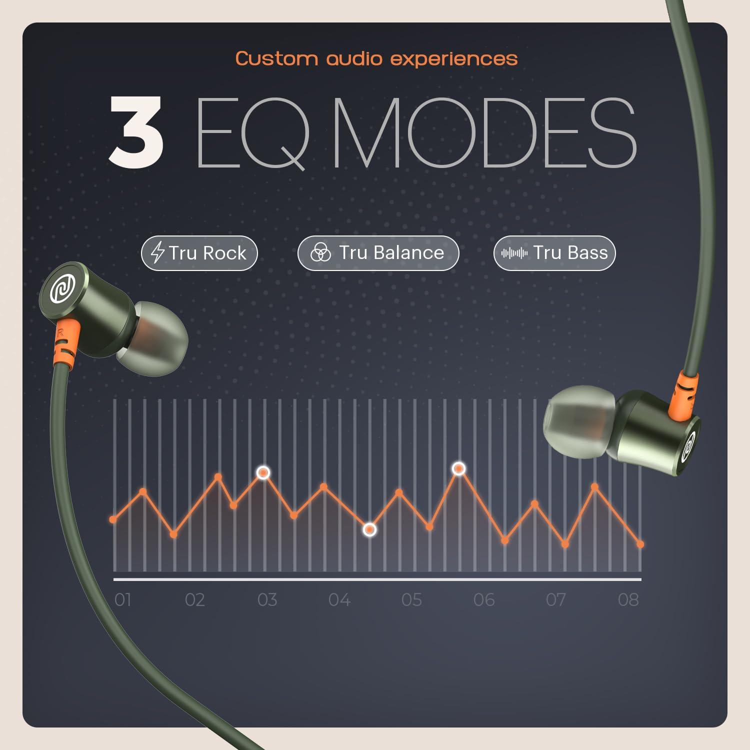 Noise Airwave Bluetooth in Ear Neckband with 50H of Playtime, 3 EQ Modes, ENC for Calling, Low Latency(Upto 50ms), 10mm Driver, BT v5.3(Jet Black) - Nalanda Enterprises