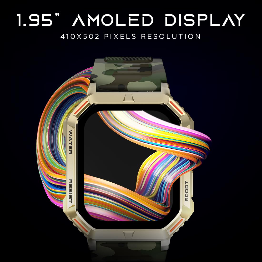 Fire-Boltt Strike Smart Watch 1.95” AMOLED Display, 800 NITS Brightness, 123 Sports Modes, Bluetooth Calling, Always On Mechanism