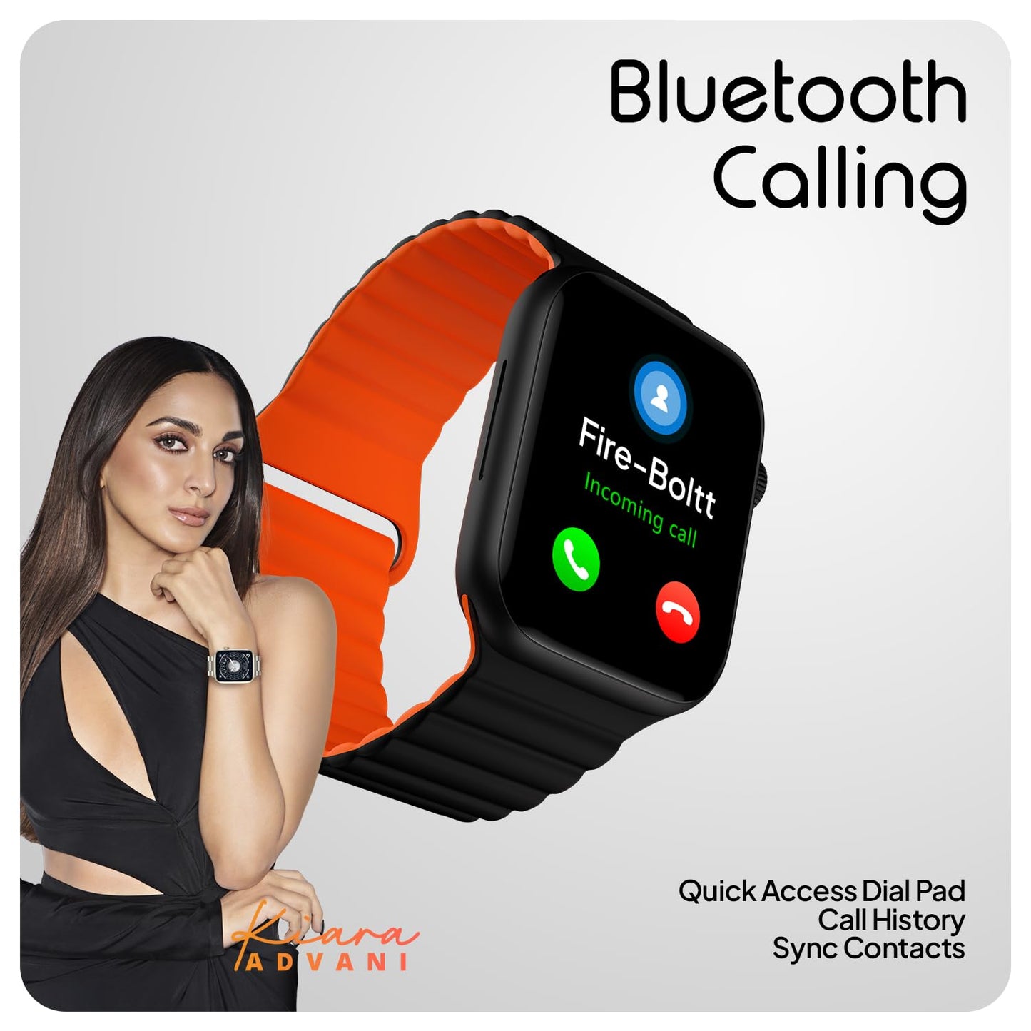 Boltt Newly Launched Vogue Large 2.05" Display Smart Watch, Always On Display, Wireless Charging, App Based GPS with Bluetooth Calling & 500+ Watch Faces (Loop Orange)