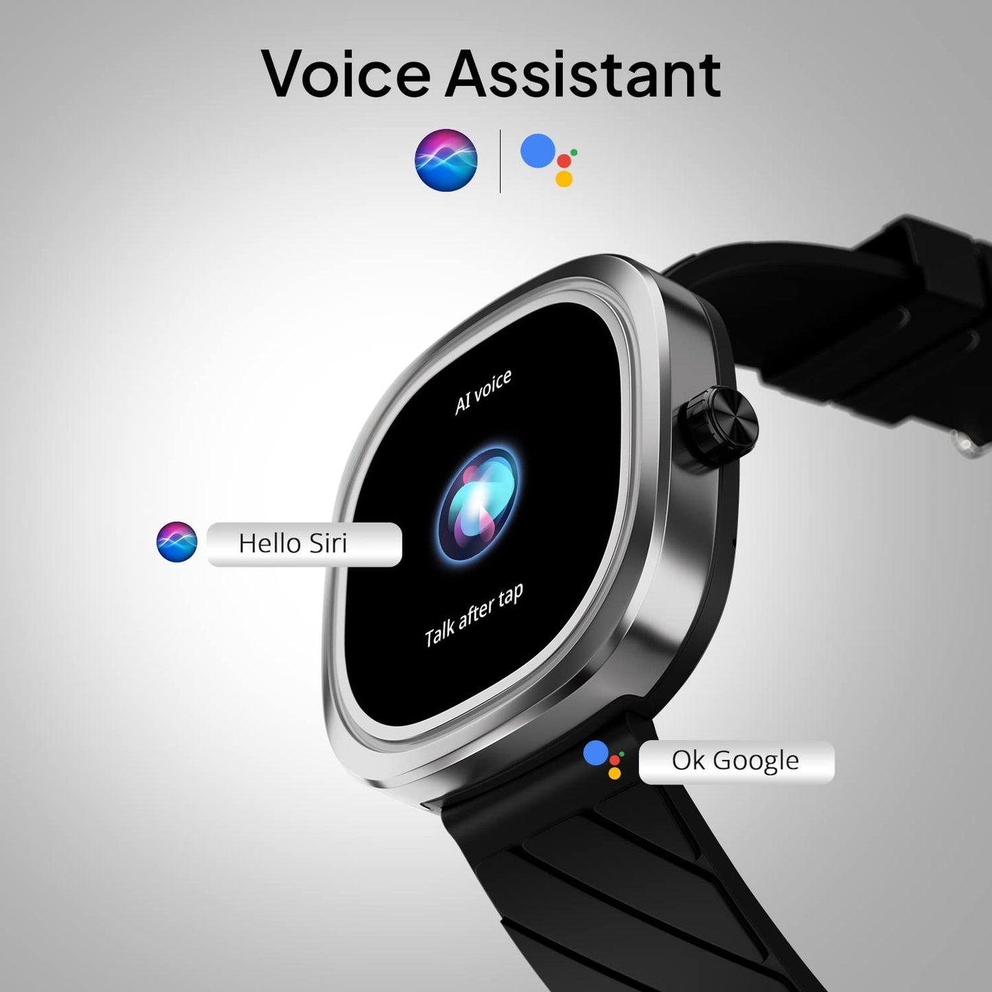 Fire-Boltt Collide 1.32" Display Smartwatch, Bluetooth Calling with Body Shielding Metal Paint, Single BT Connection, BT 2.0 Ultra Low Power Consumption, SpO2 (Silver Black)
