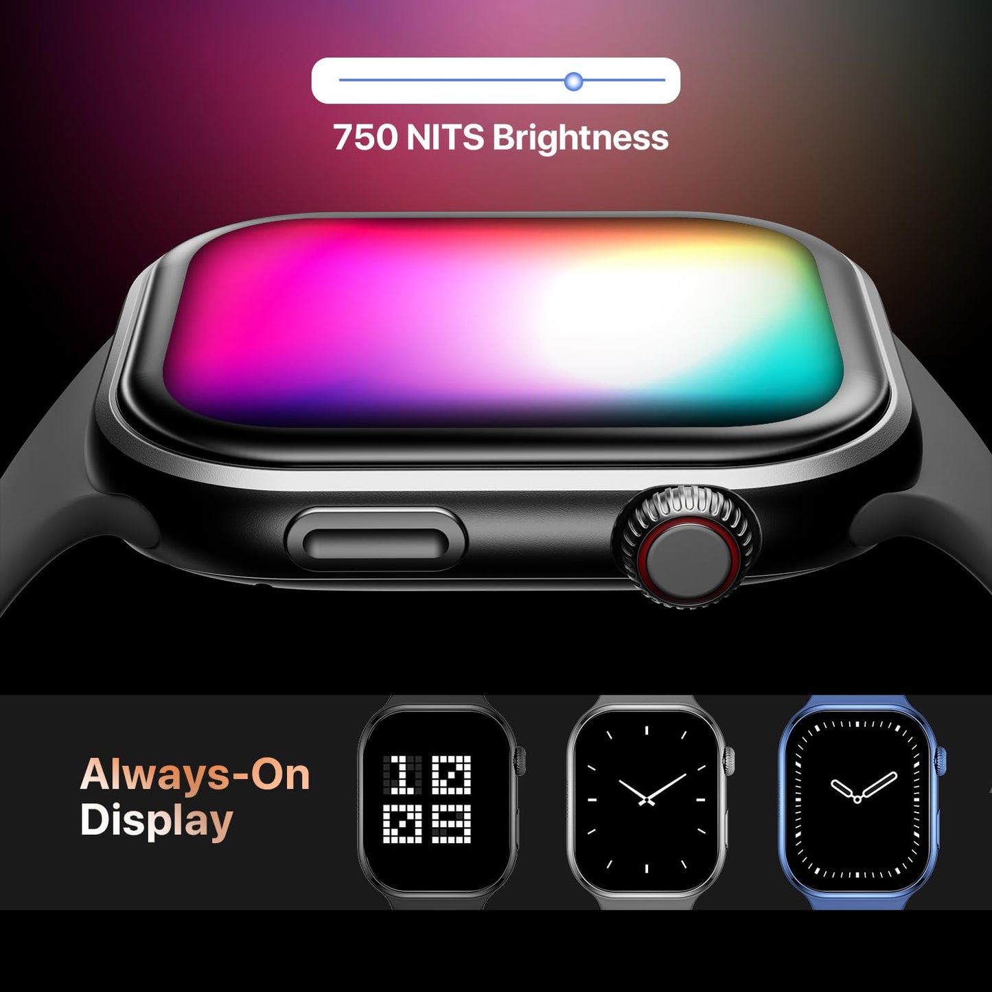 Fire-Boltt Brillia Smart Watch with 51.3mm (2.02 inch) AMOLED Display, Bluetooth Calling, SpO2, Heart Rate Monitoring, 120+ Sports Modes (Brillia, Black)