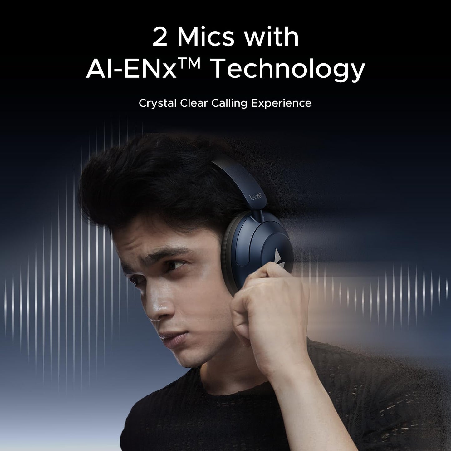 boAt New Launch Rockerz 650 Pro, Touch/Swipe Controls, Dolby Audio, 80Hrs Battery, 2Mics ENx, Fast Charge, App Support, Dual Pair, Bluetooth Over Ear Headphones with Mic (Iris Black)