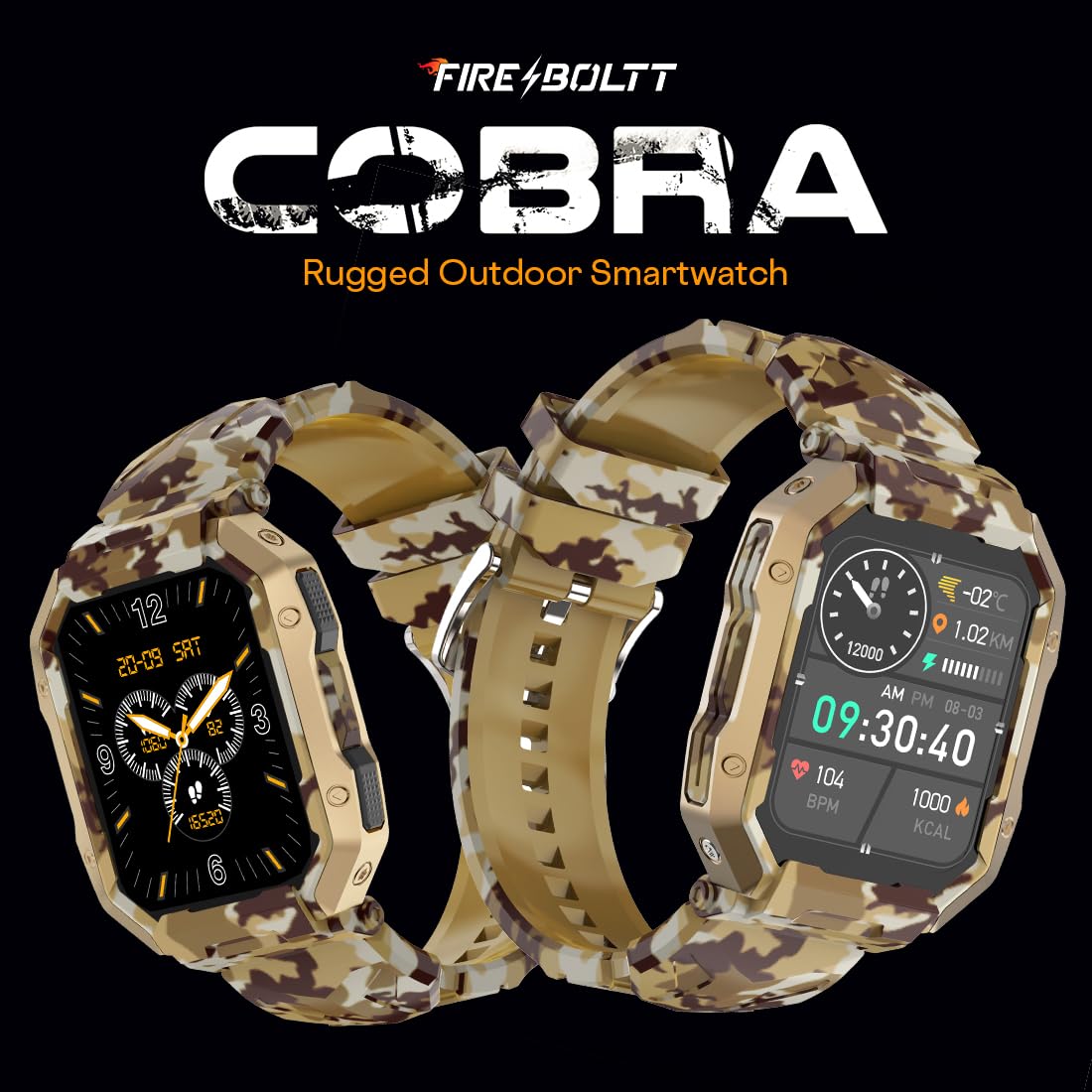 Fire-Boltt Strike Smart Watch 1.95” AMOLED Display, 800 NITS Brightness, 123 Sports Modes, Bluetooth Calling, Always On Mechanism