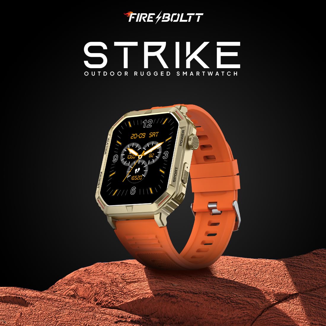 Fire-Boltt Strike Smart Watch 1.95” AMOLED Display, 800 NITS Brightness, 123 Sports Modes, Bluetooth Calling, Always On Mechanism
