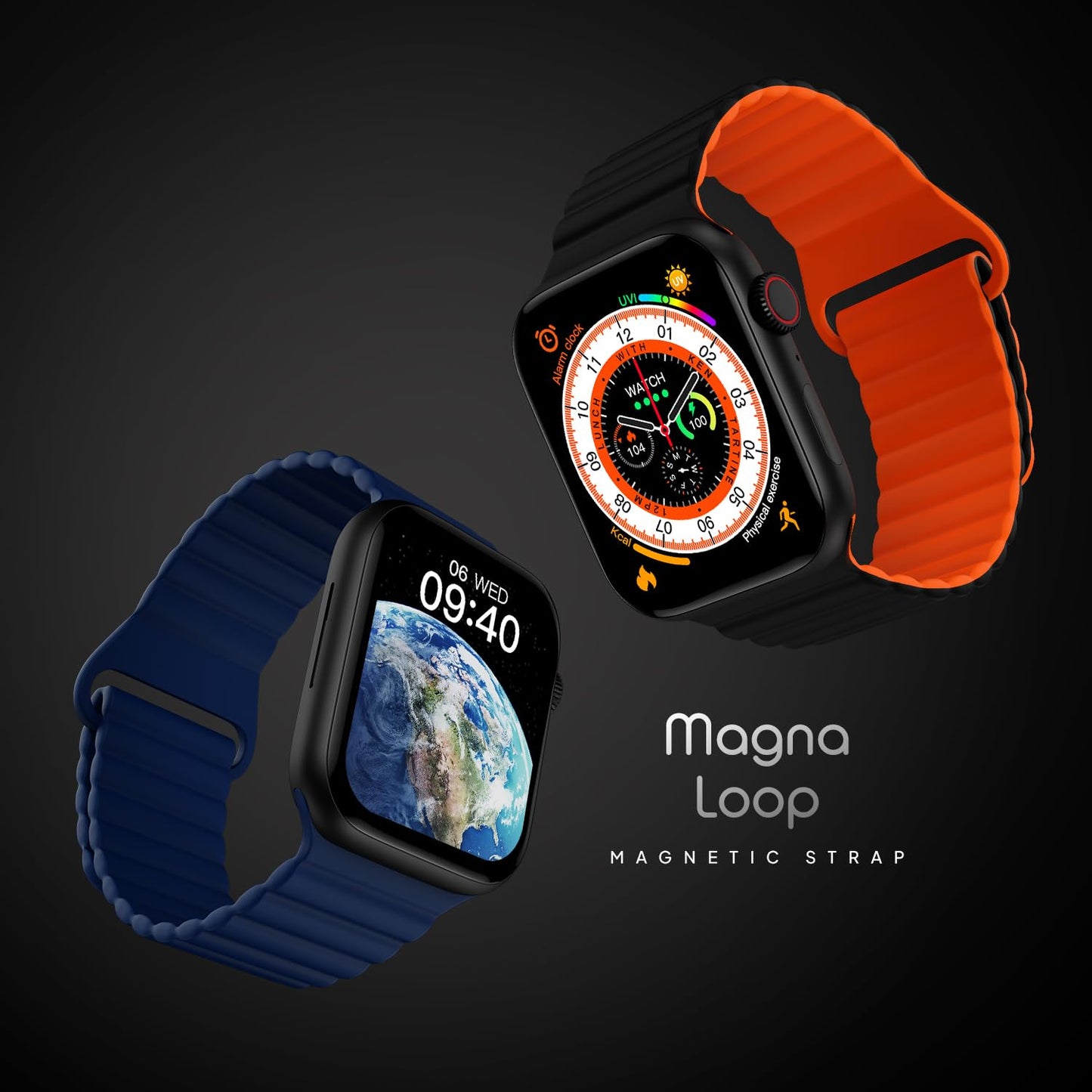 Boltt Newly Launched Vogue Large 2.05" Display Smart Watch, Always On Display, Wireless Charging, App Based GPS with Bluetooth Calling & 500+ Watch Faces (Loop Orange)