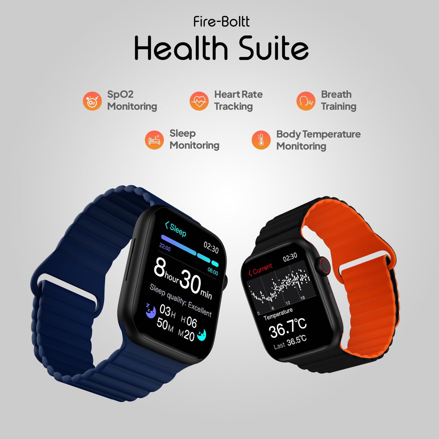 Boltt Newly Launched Vogue Large 2.05" Display Smart Watch, Always On Display, Wireless Charging, App Based GPS with Bluetooth Calling & 500+ Watch Faces (Loop Orange)