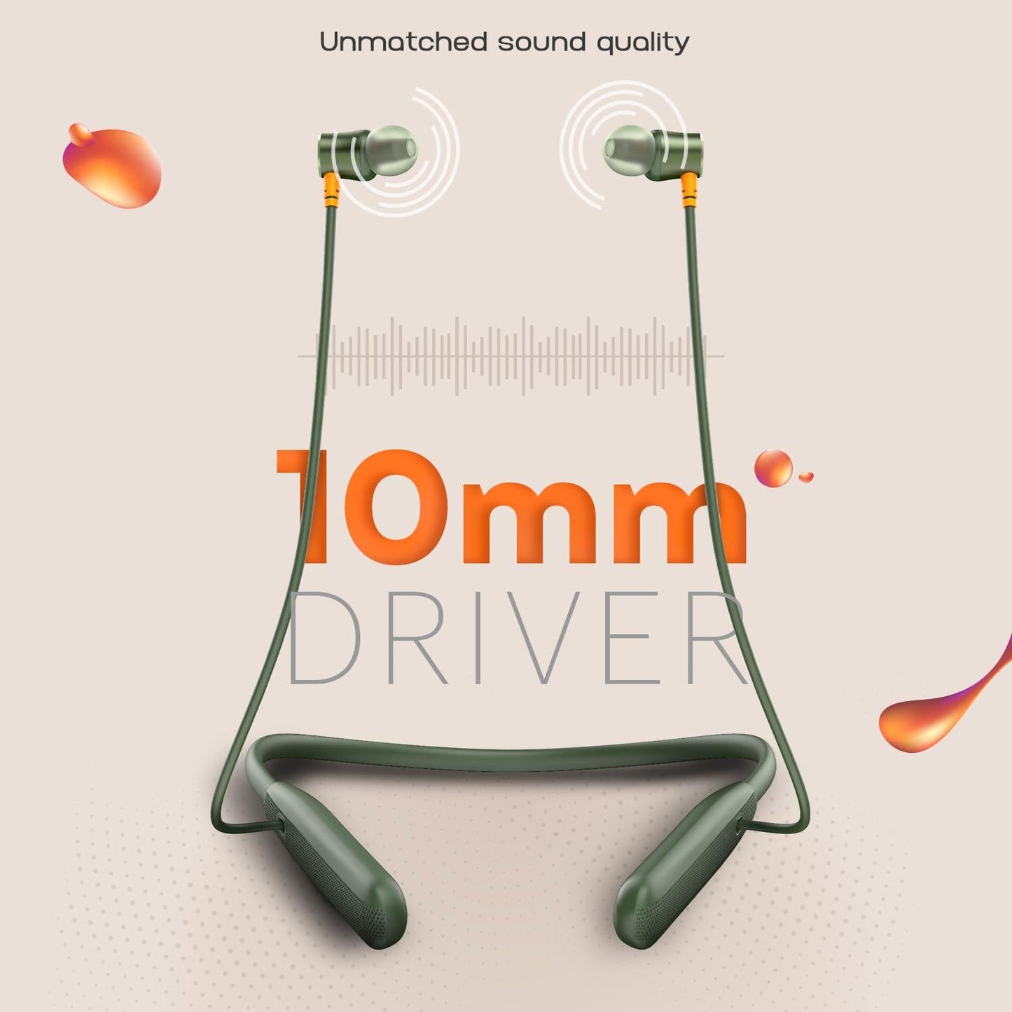 Noise Airwave Bluetooth in Ear Neckband with 50H of Playtime, 3 EQ Modes, ENC for Calling, Low Latency(Upto 50ms), 10mm Driver, BT v5.3(Jet Black) - Nalanda Enterprises