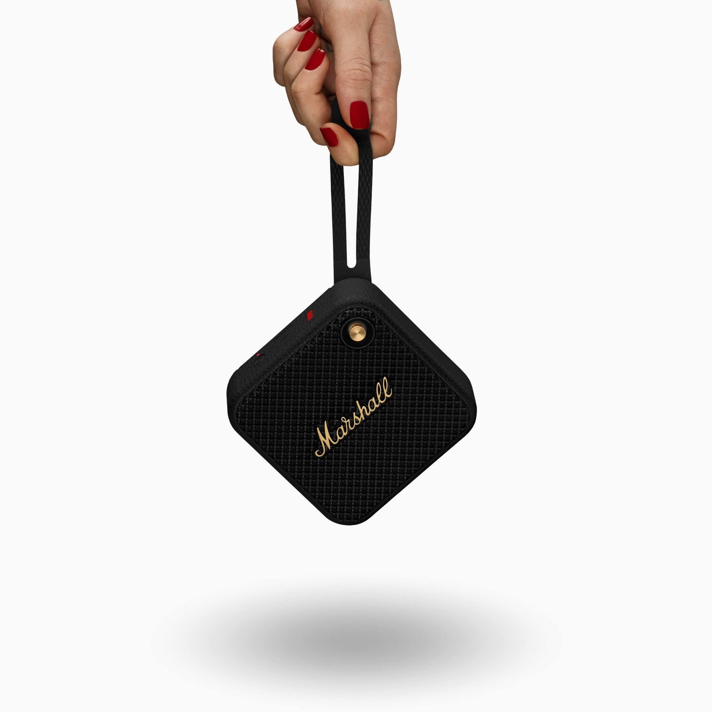 Marshall Willen Portable Bluetooth Speaker with 15+ Hours of Portable Playtime, Dust & Waterproof (IP67) - Black & Brass. - Nalanda Enterprises