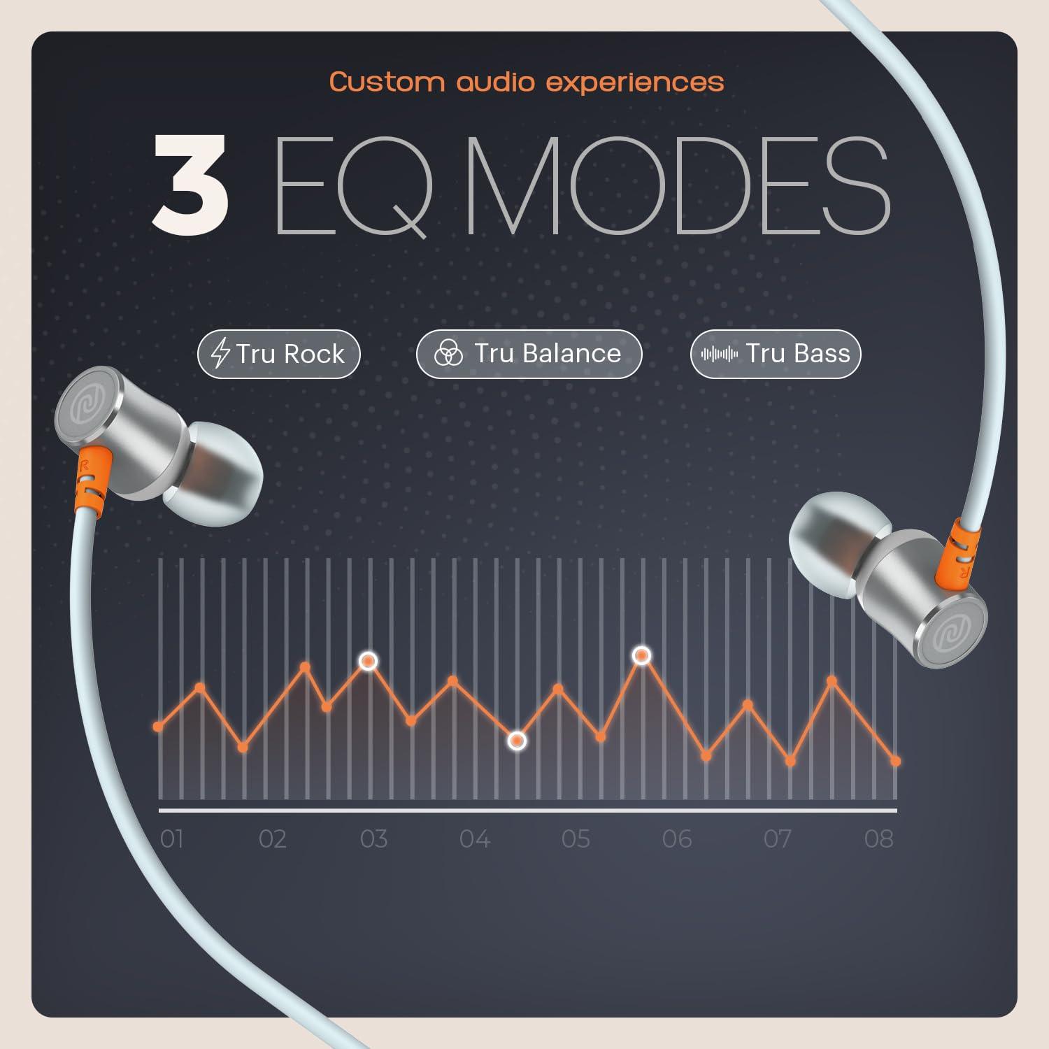 Noise Airwave Bluetooth in Ear Neckband with 50H of Playtime, 3 EQ Modes, ENC for Calling, Low Latency(Upto 50ms), 10mm Driver, BT v5.3(Jet Black) - Nalanda Enterprises