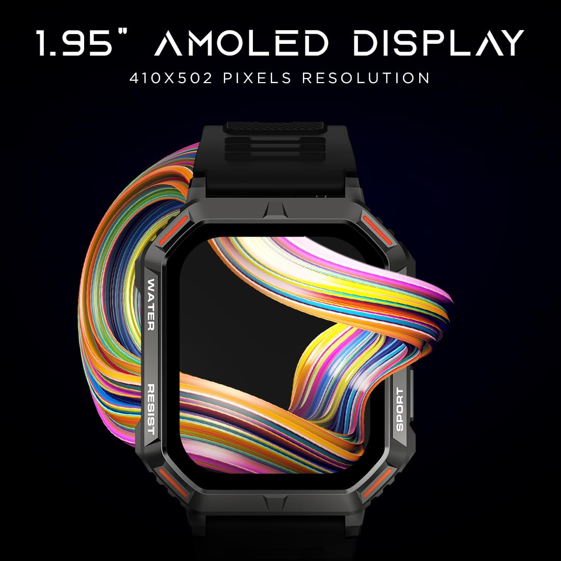 Fire-Boltt Strike Smart Watch 1.95” AMOLED Display, 800 NITS Brightness, 123 Sports Modes, Bluetooth Calling, Always On Mechanism