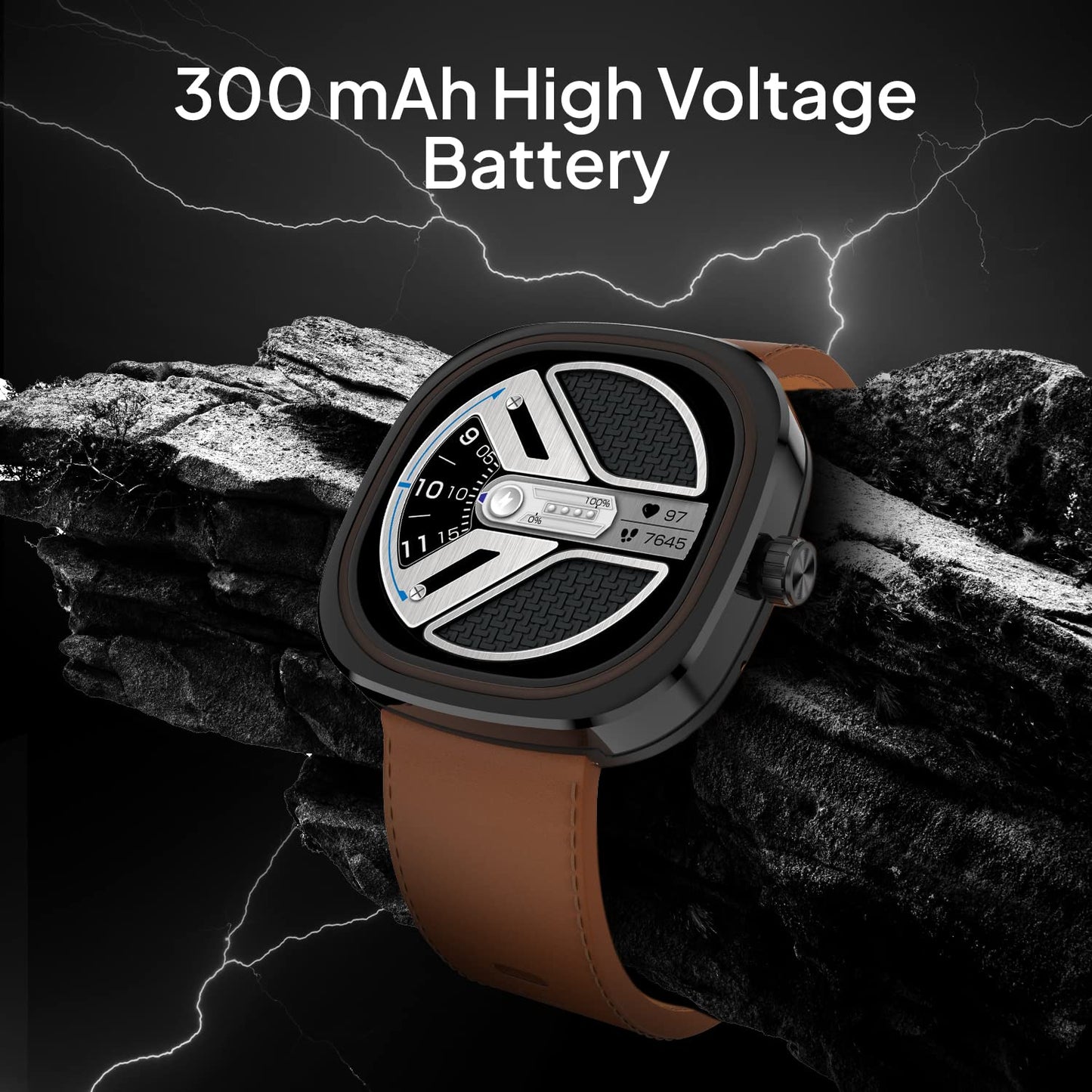 Fire-Boltt Collide 1.32" Display Smartwatch, Bluetooth Calling with Body Shielding Metal Paint, Single BT Connection, BT 2.0 Ultra Low Power Consumption, SpO2 (Silver Black)