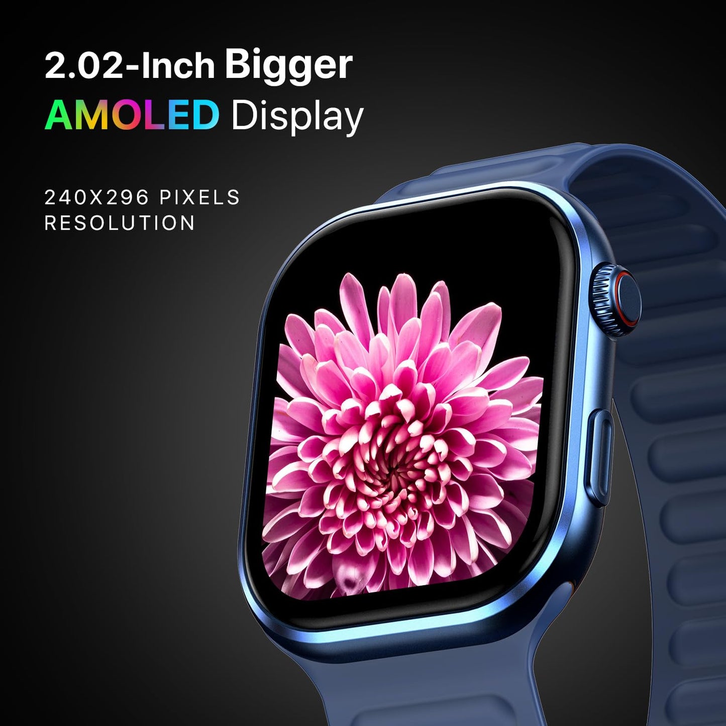 Fire-Boltt Brillia Pro Smart Watch with 51.3mm (2.02 inch) AMOLED Display, Bluetooth Calling, SpO2, Heart Rate Monitoring, 120+ Sports Modes, IP67 Waterproof, Long Battery Life (Black Wave)