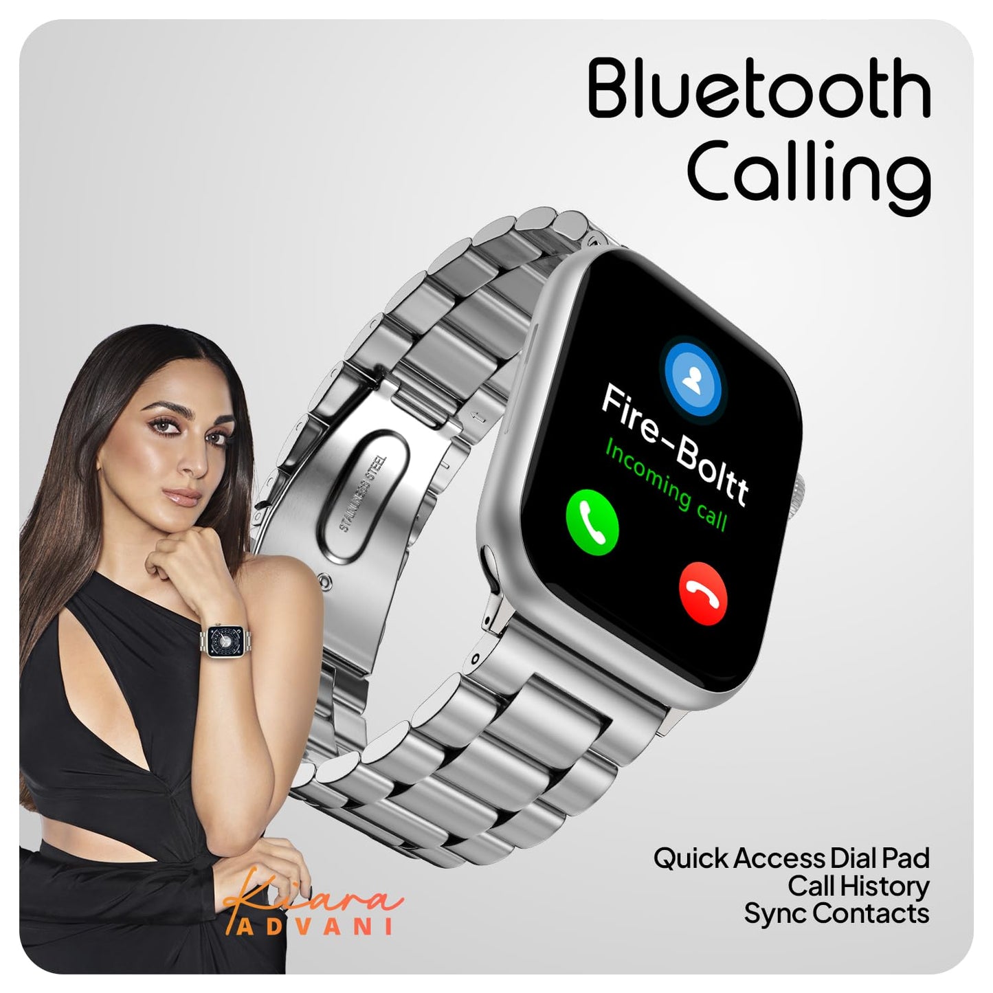 Boltt Newly Launched Vogue Large 2.05" Display Smart Watch, Always On Display, Wireless Charging, App Based GPS with Bluetooth Calling & 500+ Watch Faces (Loop Orange)