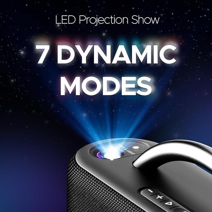 boAt Stone Lumos 60W Bluetooth Speaker w/ 7 LED Projection Modes, Hearables App Support, Dual EQs, Up to 9hrs of Playtime, TWS Feature, Built-in Mic, BT v5.3 - Nalanda Enterprises