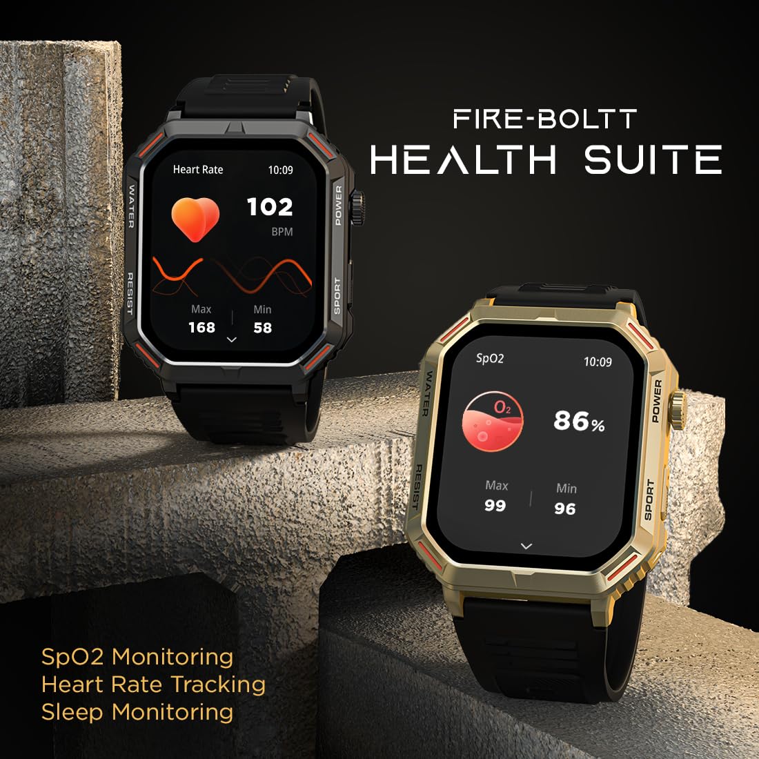 Fire-Boltt Strike Smart Watch 1.95” AMOLED Display, 800 NITS Brightness, 123 Sports Modes, Bluetooth Calling, Always On Mechanism