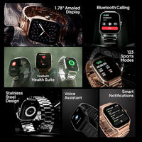 Fire-Boltt Solaris 1.78” AMOLED Always-on Display with 368 * 448 px Resolution, 123 Sports Mode, IP68 Water-Resistant, Long-Lasting Battery Life and Comprehensive Health Tracking - Nalanda Enterprises