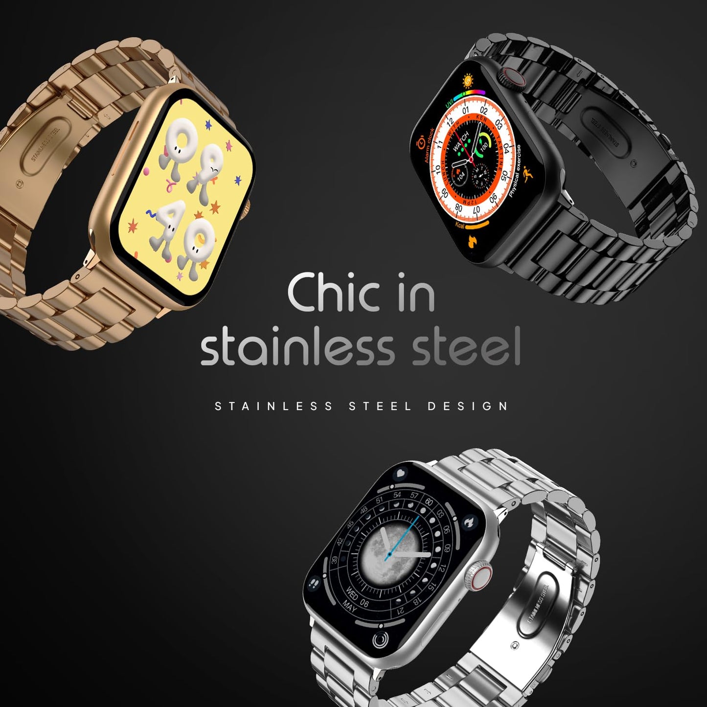 Boltt Newly Launched Vogue Large 2.05" Display Smart Watch, Always On Display, Wireless Charging, App Based GPS with Bluetooth Calling & 500+ Watch Faces (Loop Orange)