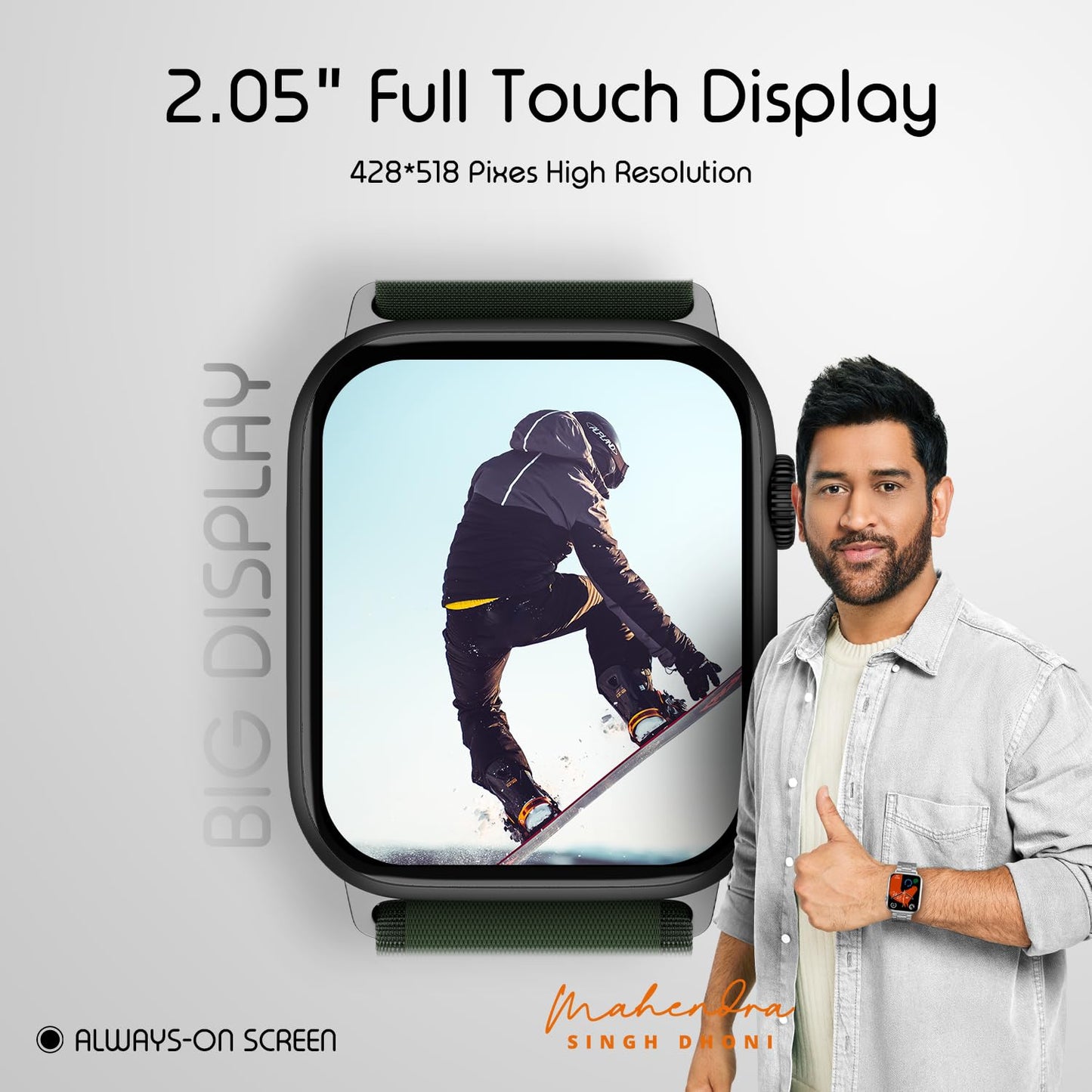 Boltt Newly Launched Vogue Large 2.05" Display Smart Watch, Always On Display, Wireless Charging, App Based GPS with Bluetooth Calling & 500+ Watch Faces (Loop Orange)