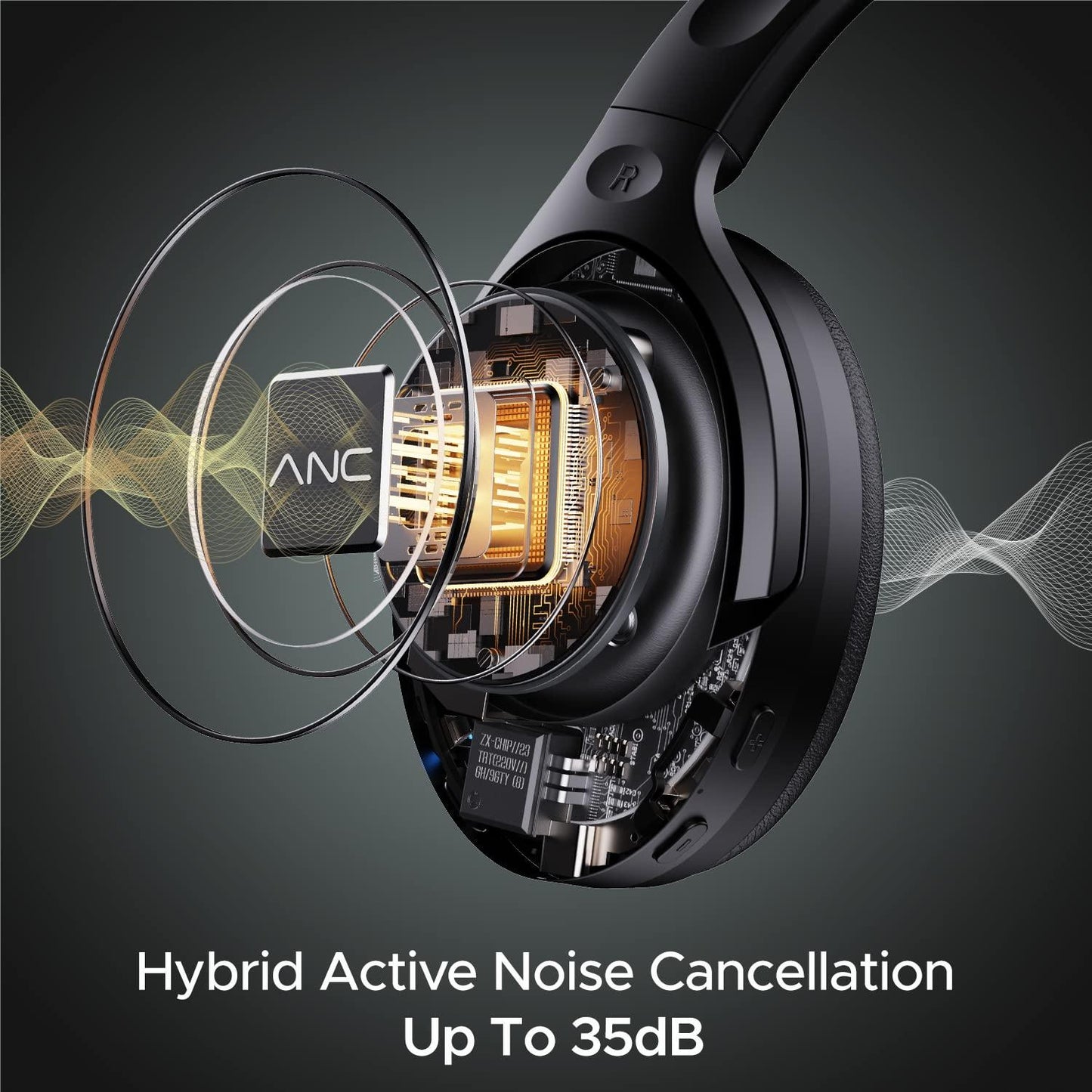 boAt Rockerz 551ANC Hybrid Active Noise Cancellation Headphones with Up to 100H Playtime, ASAP™ Charge, Ambient Sound Mode &Dual EQ Modes, ENx™ Technology(Stellar Black) - Nalanda Enterprises
