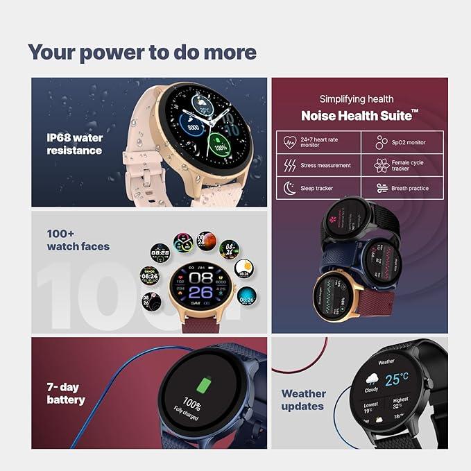 Noise Arc 1.38" Advanced Bluetooth Calling Smart Watch, 550 NITS Brightness, 100 Sports Modes, 100+ Watch Faces, 7-Day Battery, IP68 - Nalanda Enterprises
