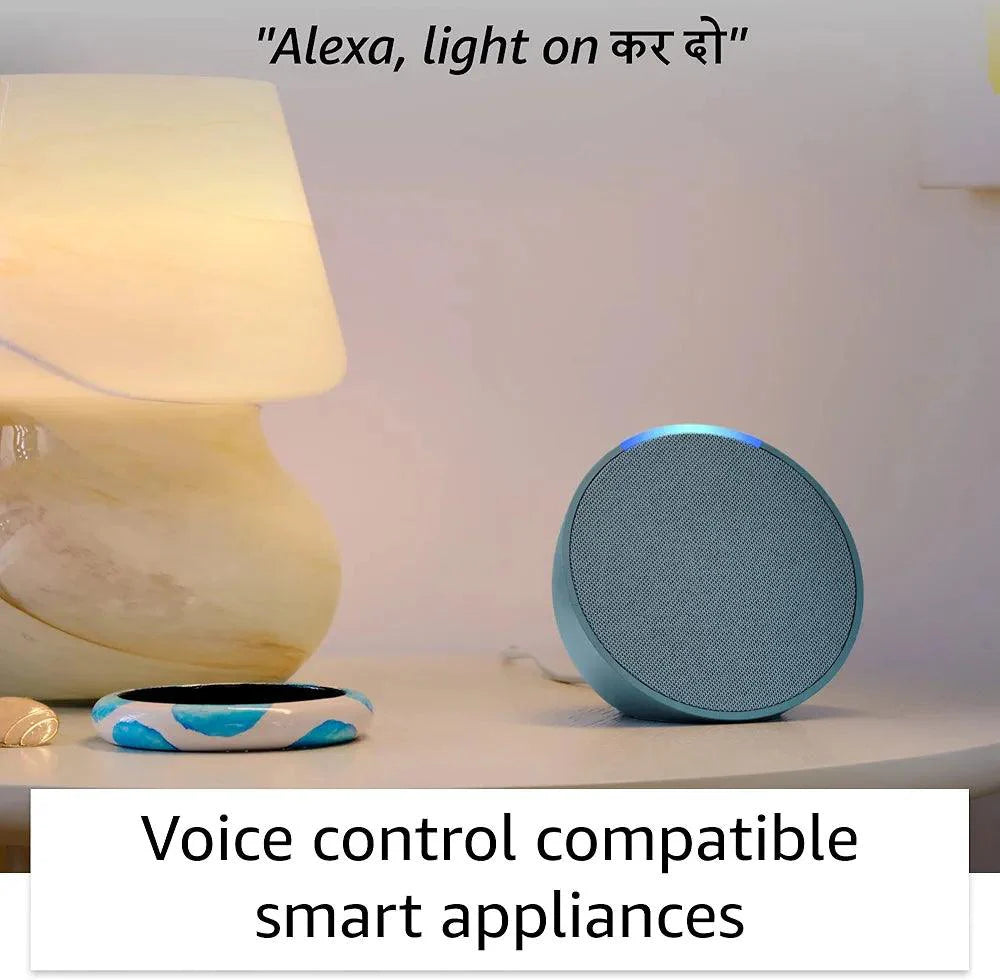 Amazon Echo Pop| Smart speaker with Alexa and Bluetooth| Loud sound, balanced bass, crisp vocals - Nalanda Enterprises