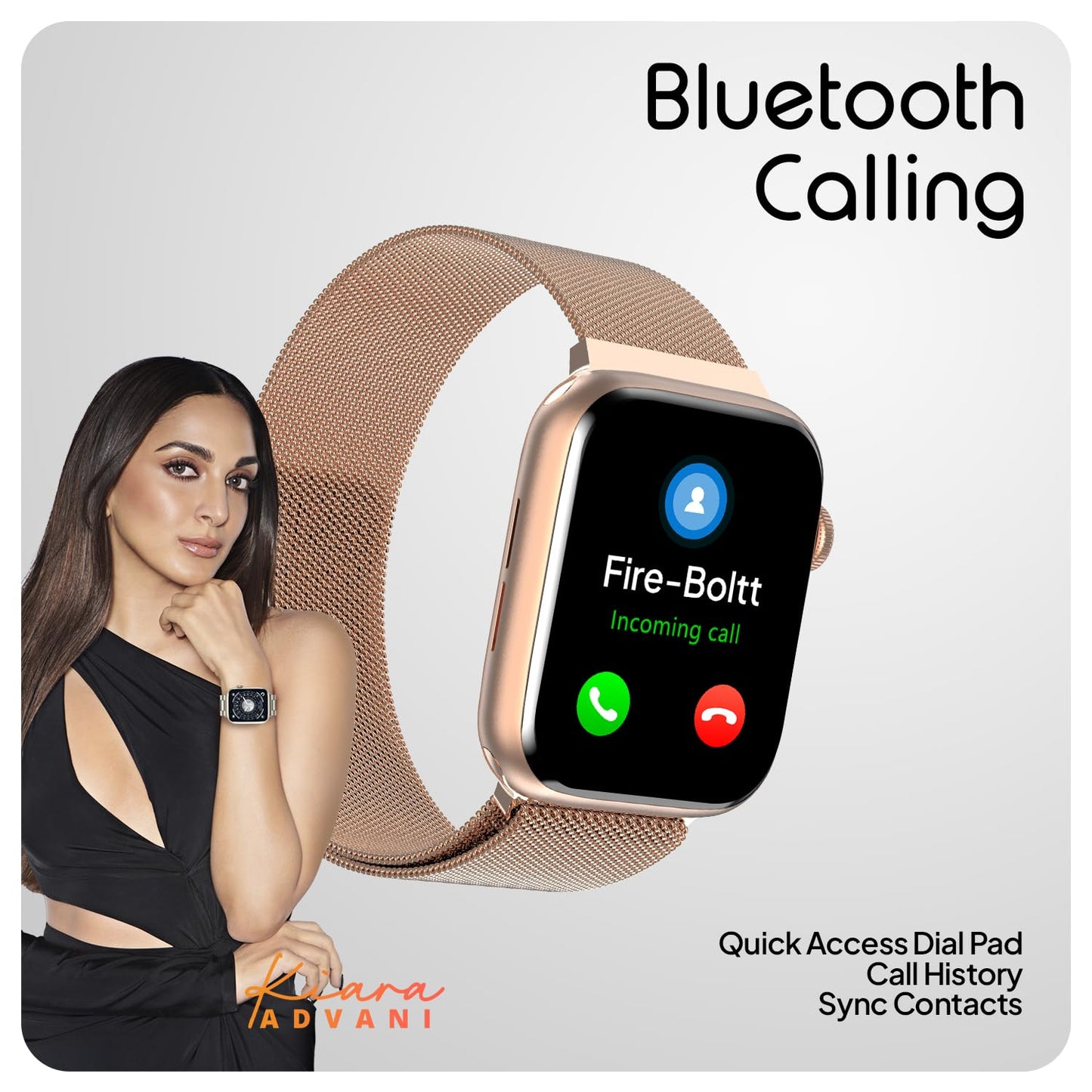 Boltt Newly Launched Vogue Large 2.05" Display Smart Watch, Always On Display, Wireless Charging, App Based GPS with Bluetooth Calling & 500+ Watch Faces (Loop Orange)