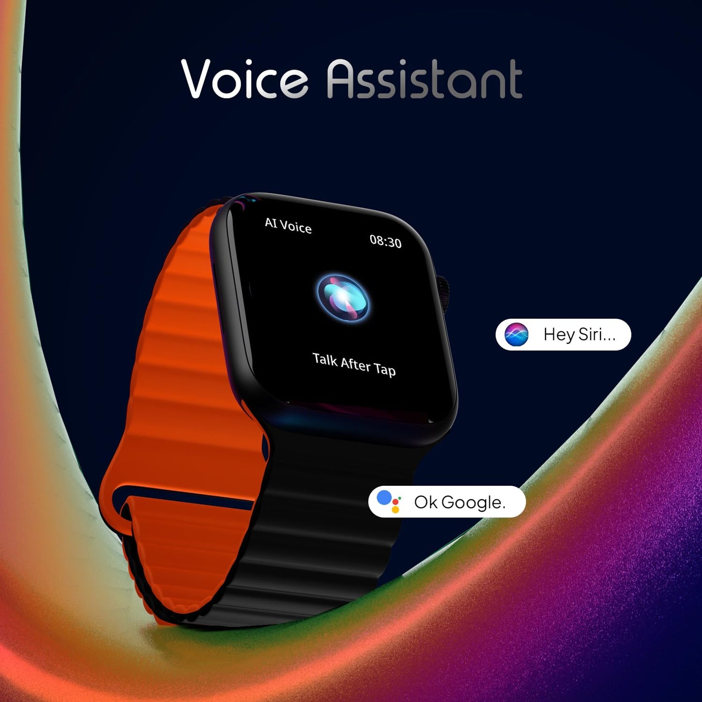Boltt Newly Launched Vogue Large 2.05" Display Smart Watch, Always On Display, Wireless Charging, App Based GPS with Bluetooth Calling & 500+ Watch Faces (Loop Orange)