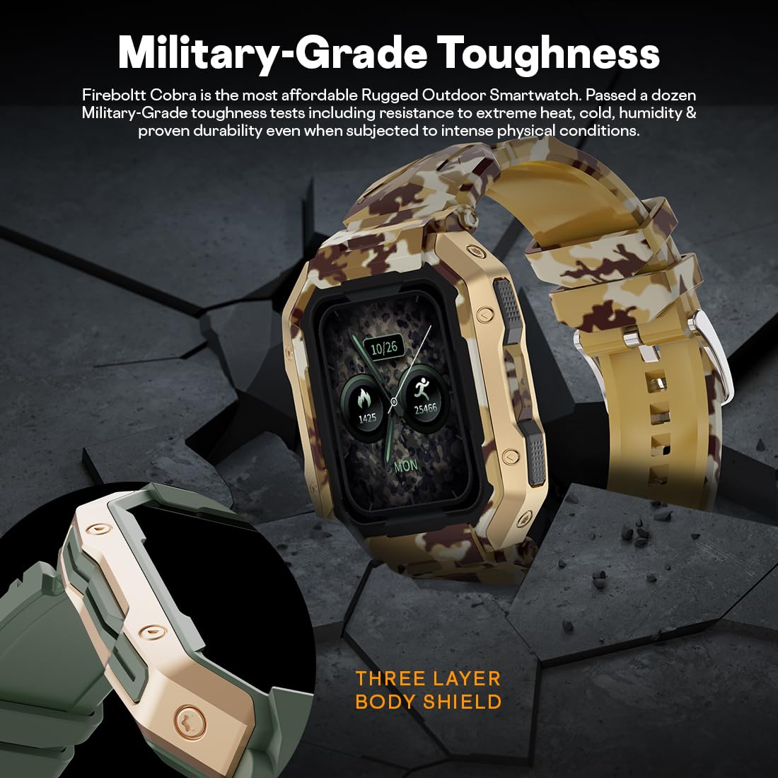 Fire-Boltt Strike Smart Watch 1.95” AMOLED Display, 800 NITS Brightness, 123 Sports Modes, Bluetooth Calling, Always On Mechanism
